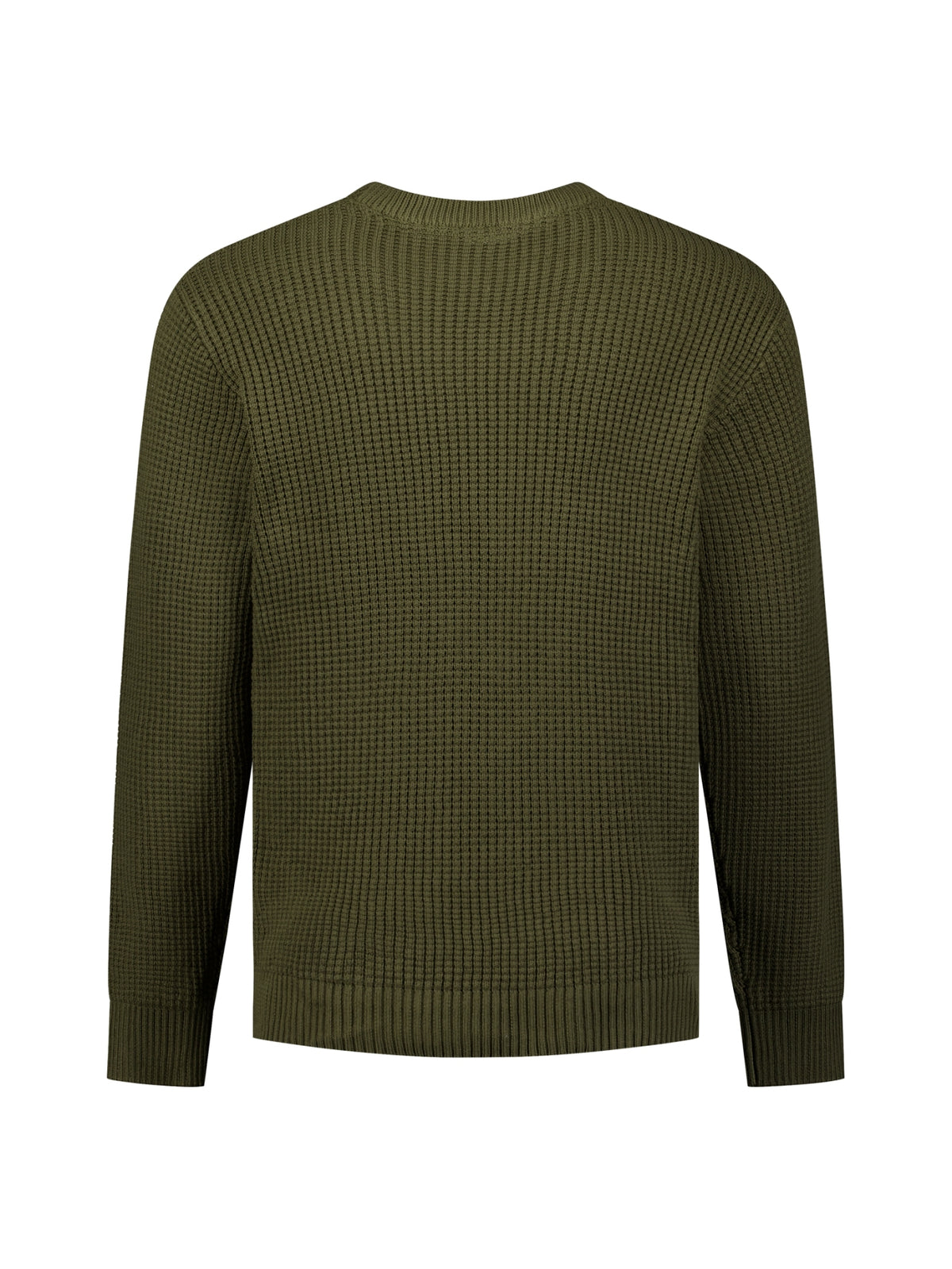 Textured Crew Neck Jumper | Moss
