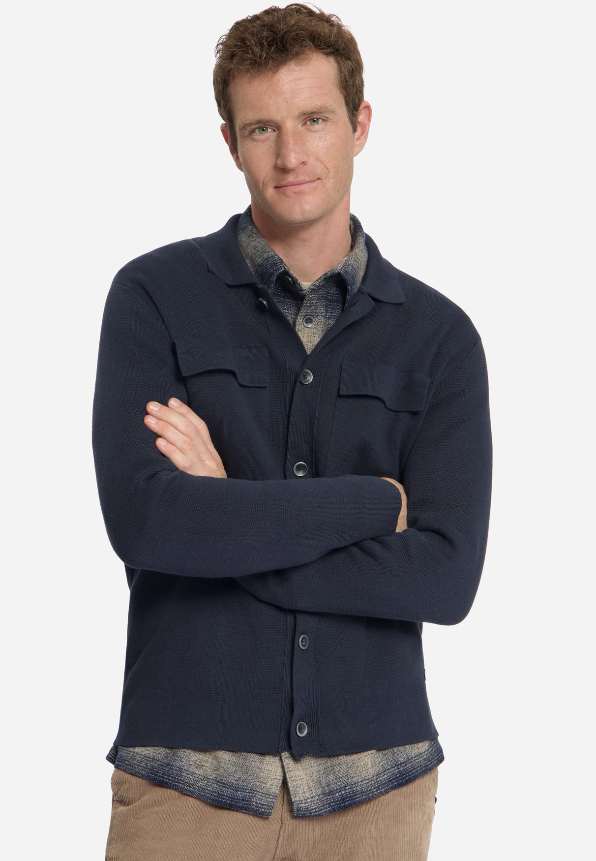 Cardigan en maille épaisse entièrement boutonné | Dark Night