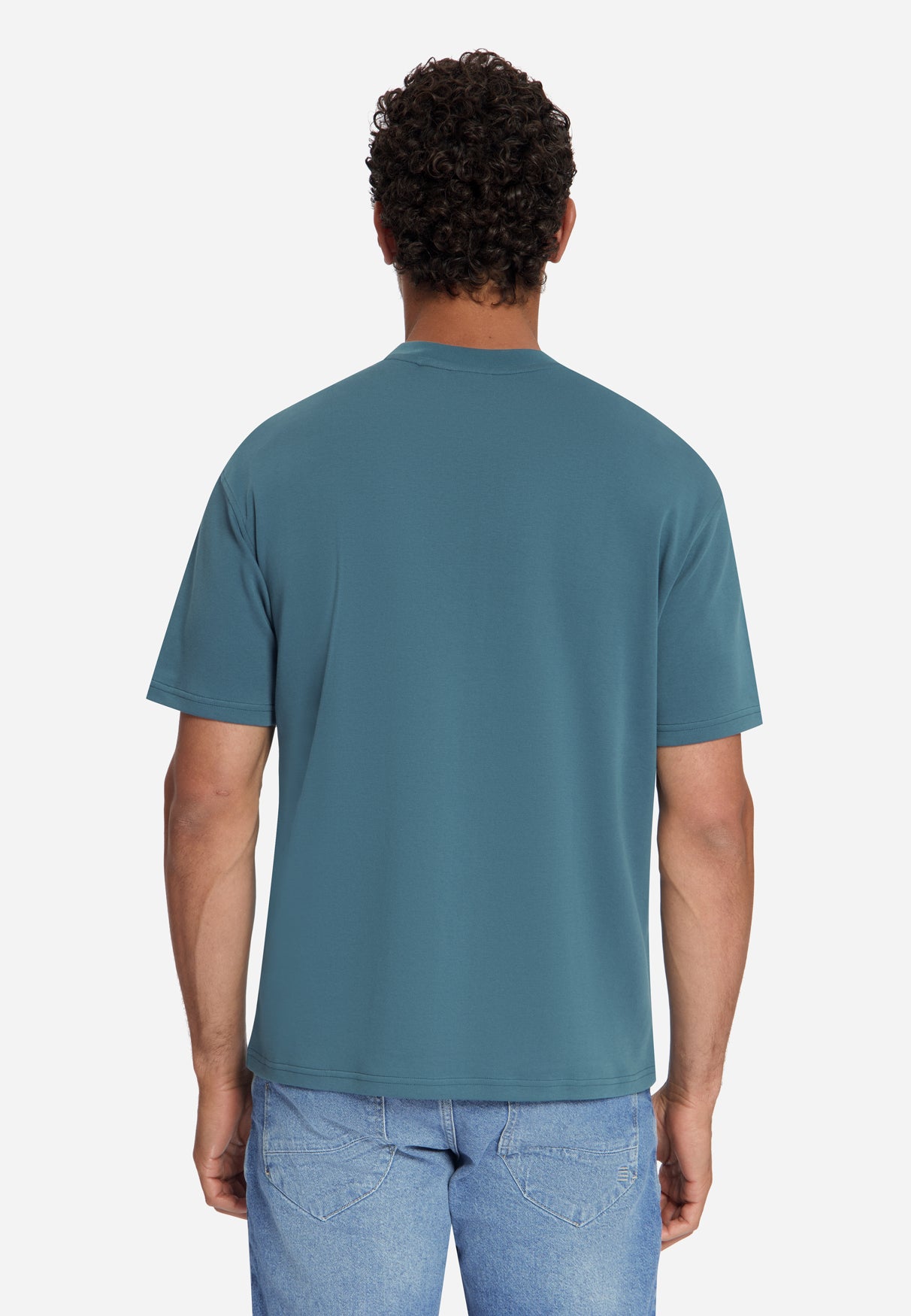 T-Shirt Crewneck Solid Heavy Interlock | Shadow Blue