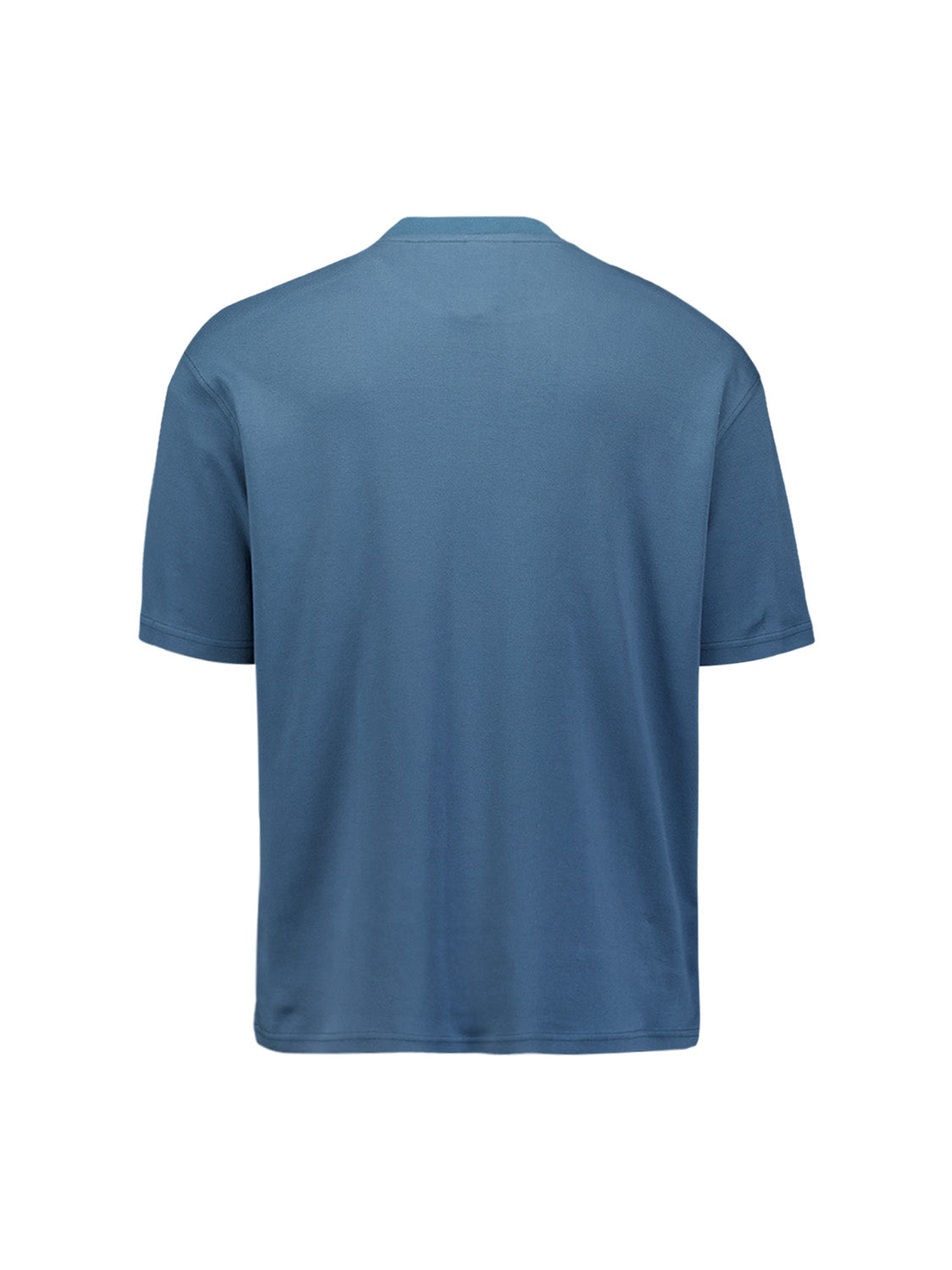 T-shirt à col rond, uni, en interlock épais | shadow blue