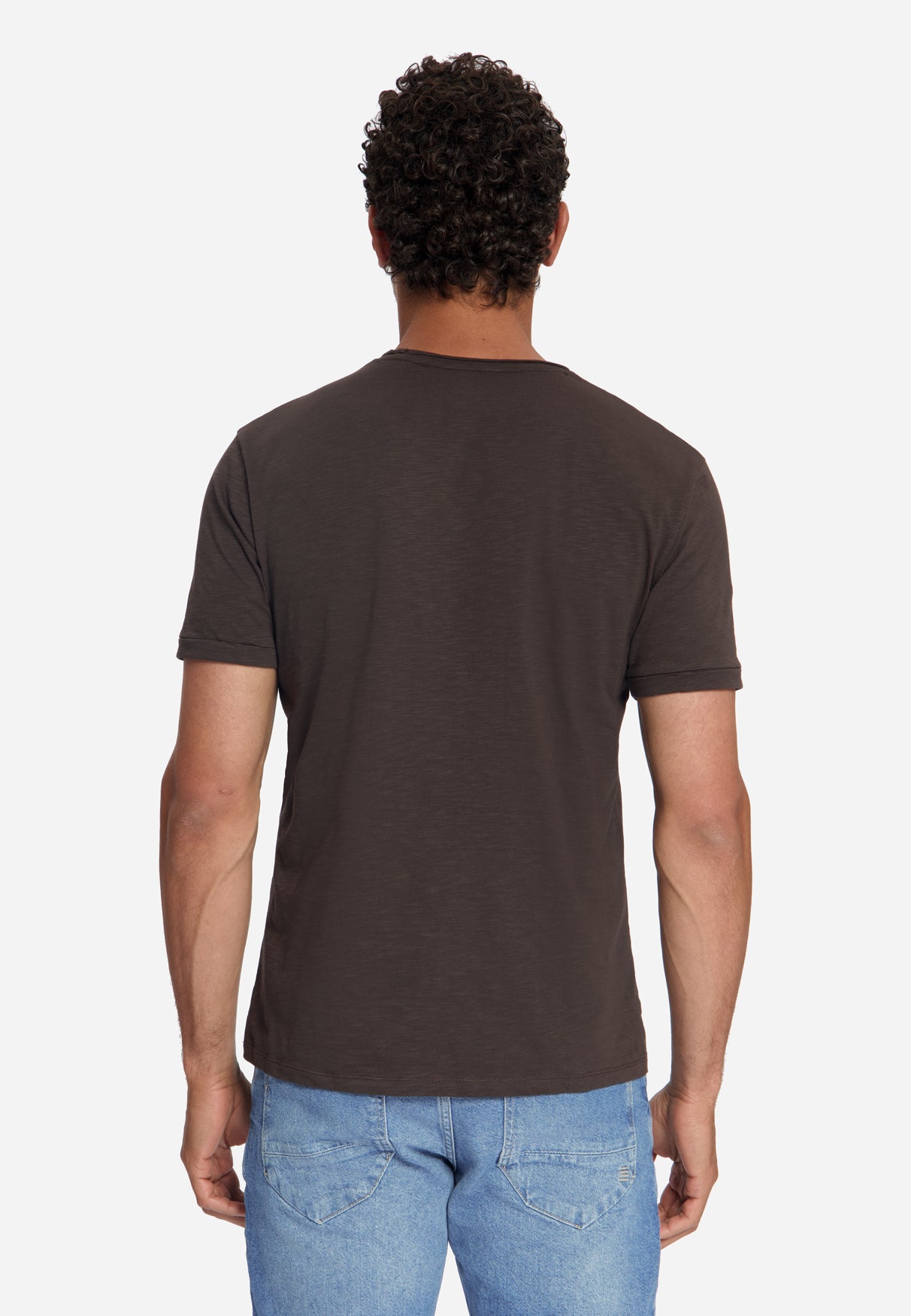 T-shirt en coton slub | Marron foncé