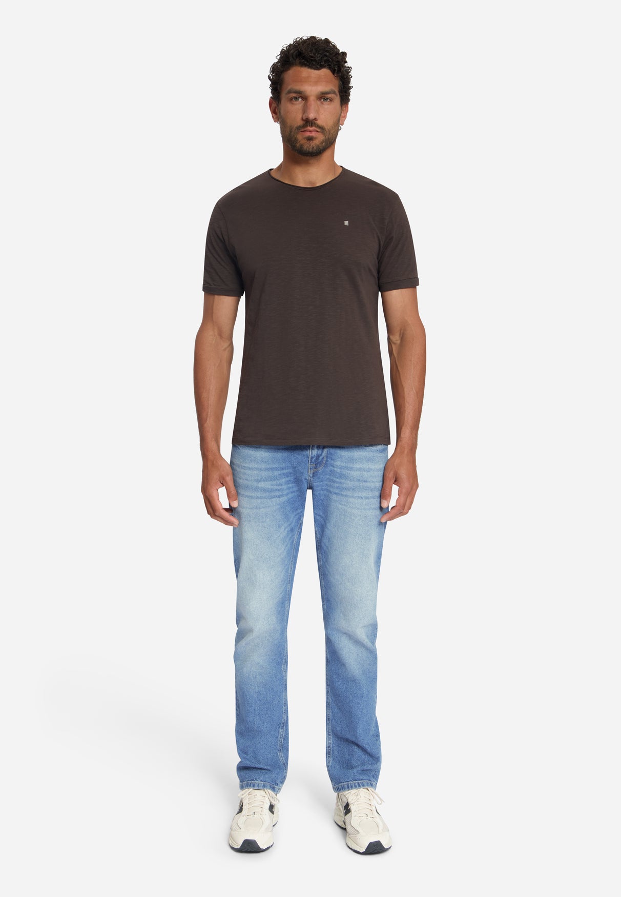 T-shirt en coton slub | Marron foncé