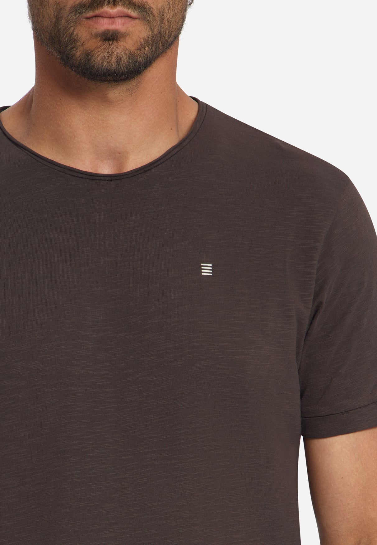 T-shirt en coton slub | Marron foncé
