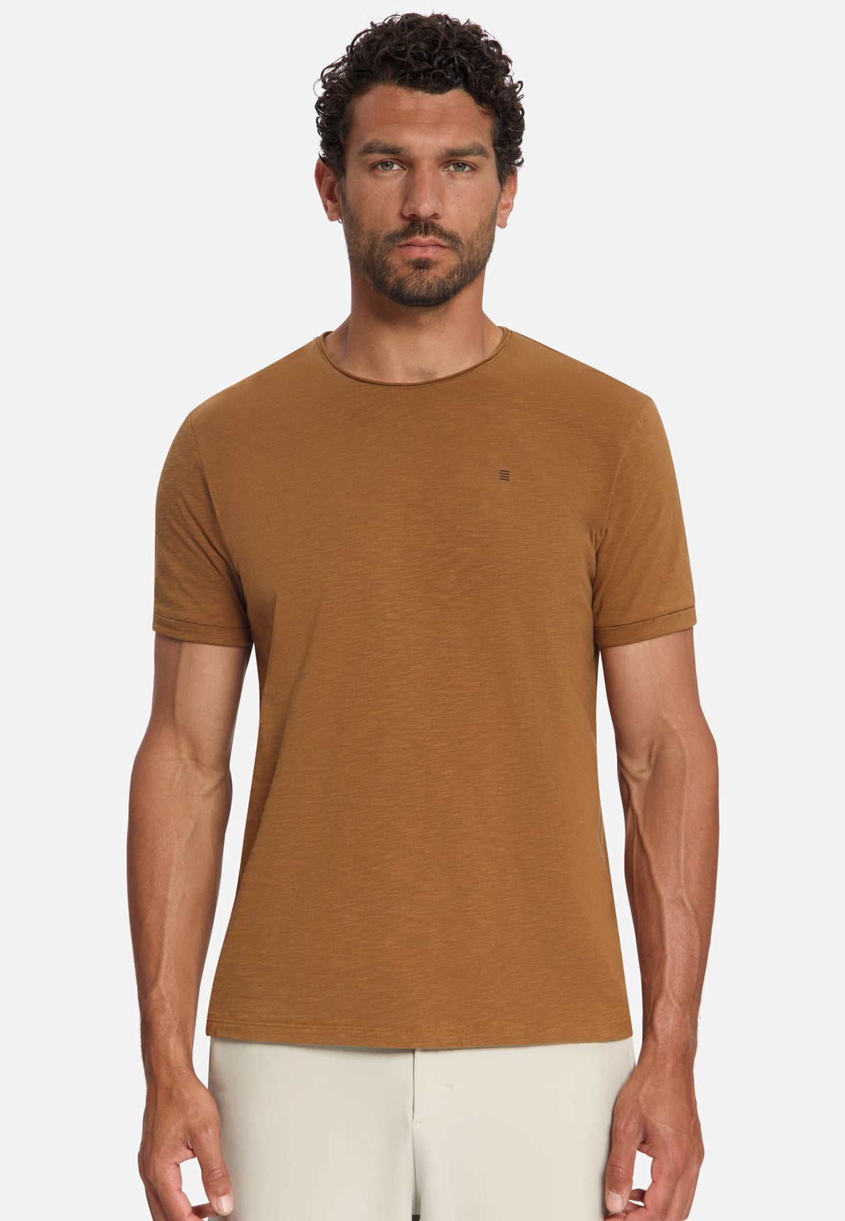 T-shirt Slub en Coton | Caramel