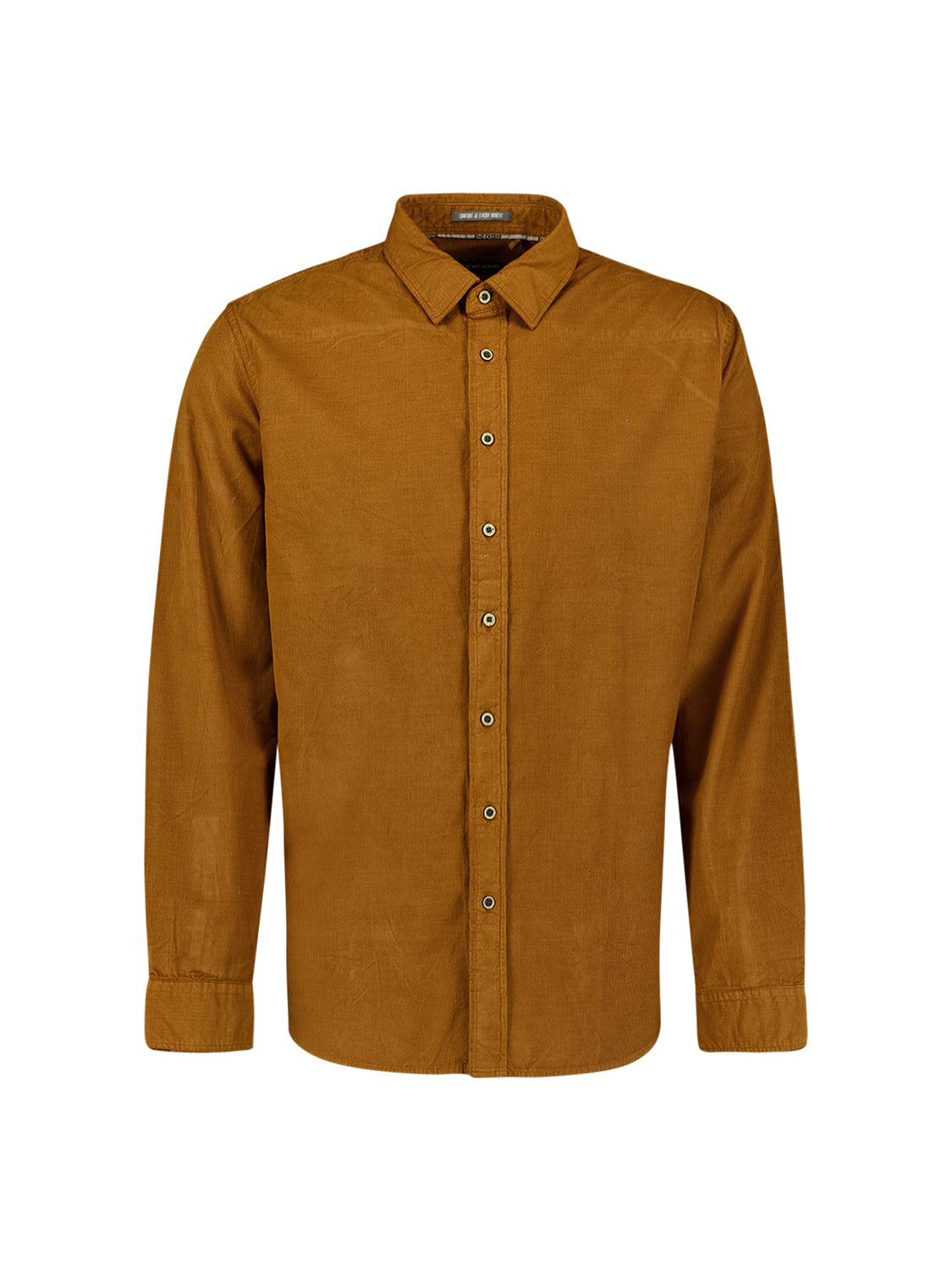 Chemise en velours côtelé fin | Caramel