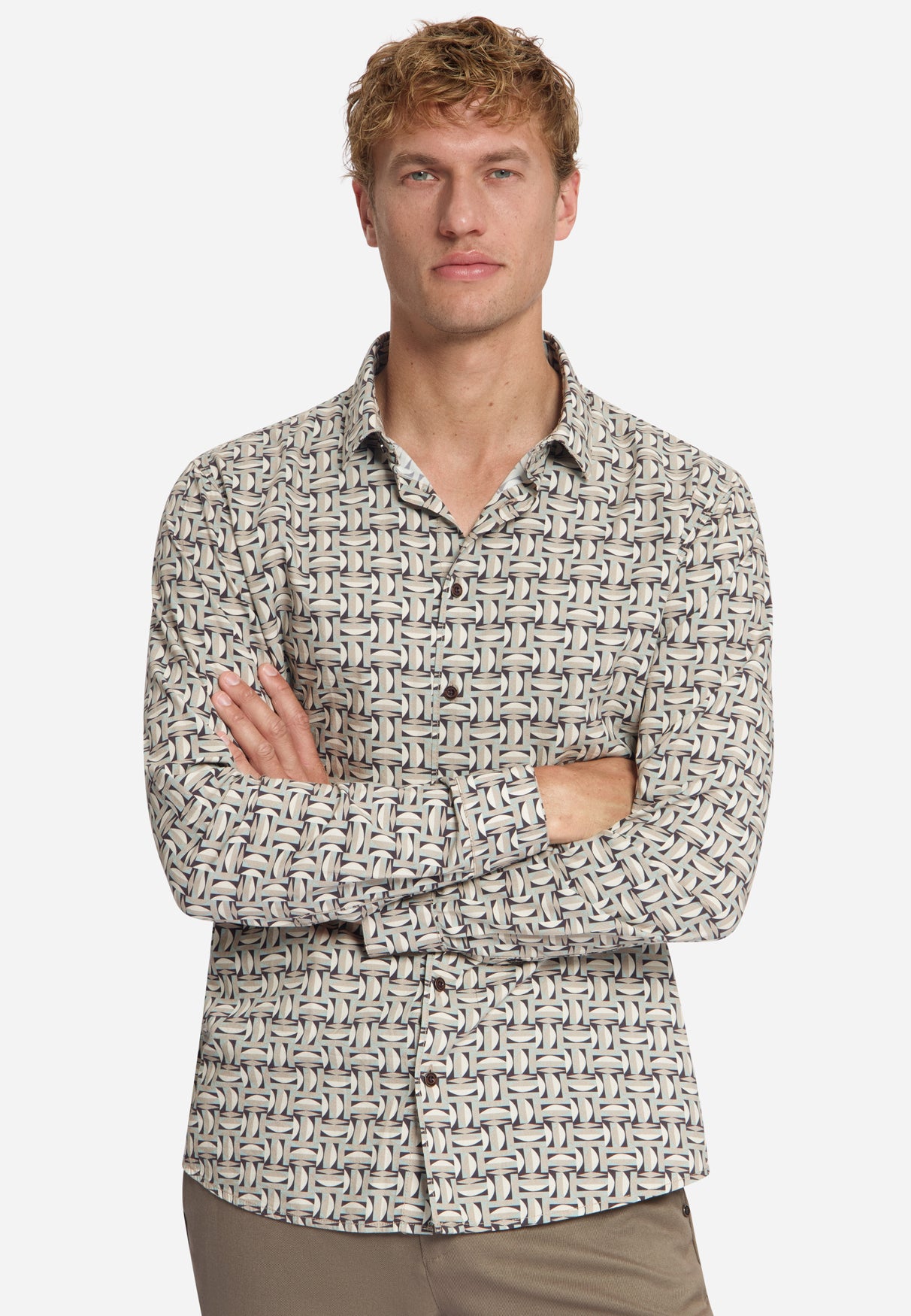 Allover Print Shirt | Stone