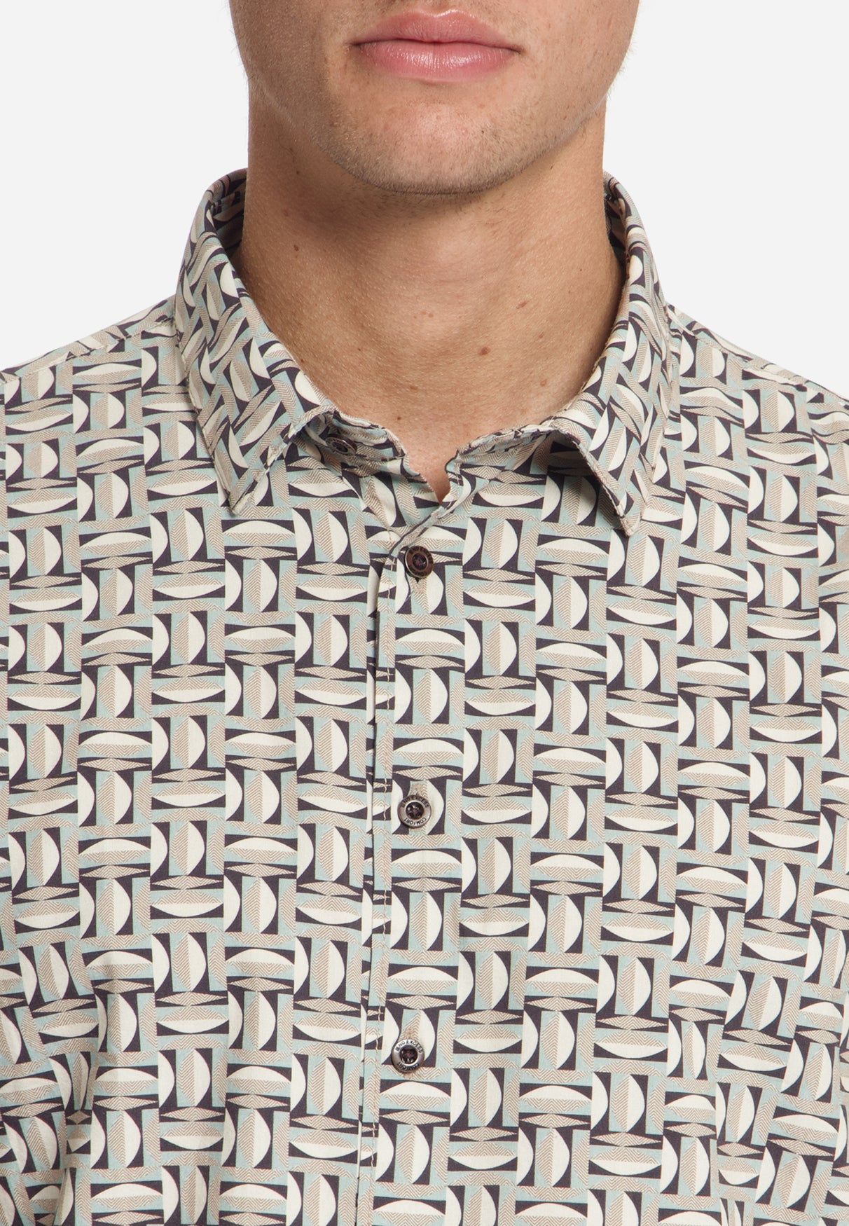 Allover Print Shirt | Stone