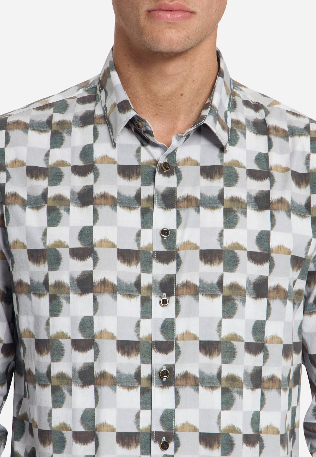 Chemise extensible à imprimé intégral | Caramel