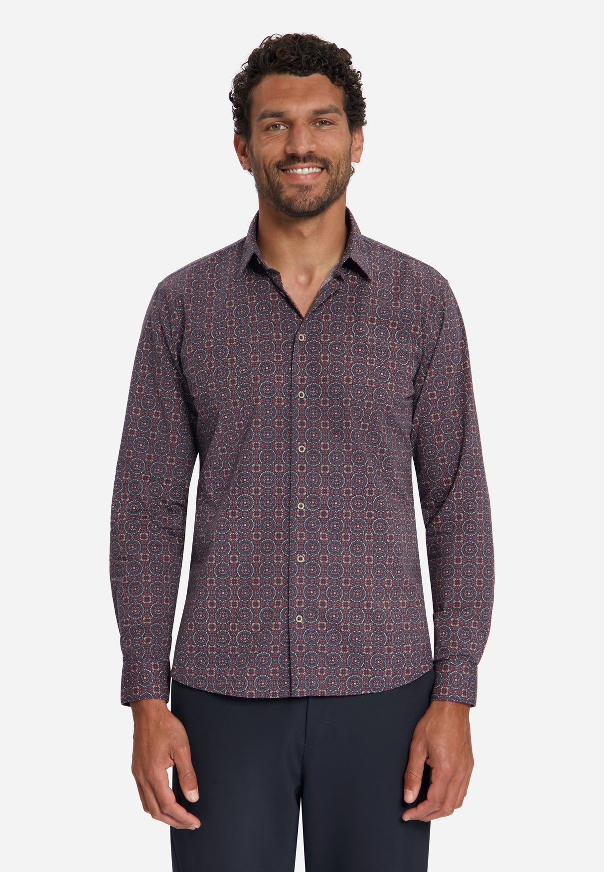 Chemise Stretch à Motif Géométrique | Cayenne