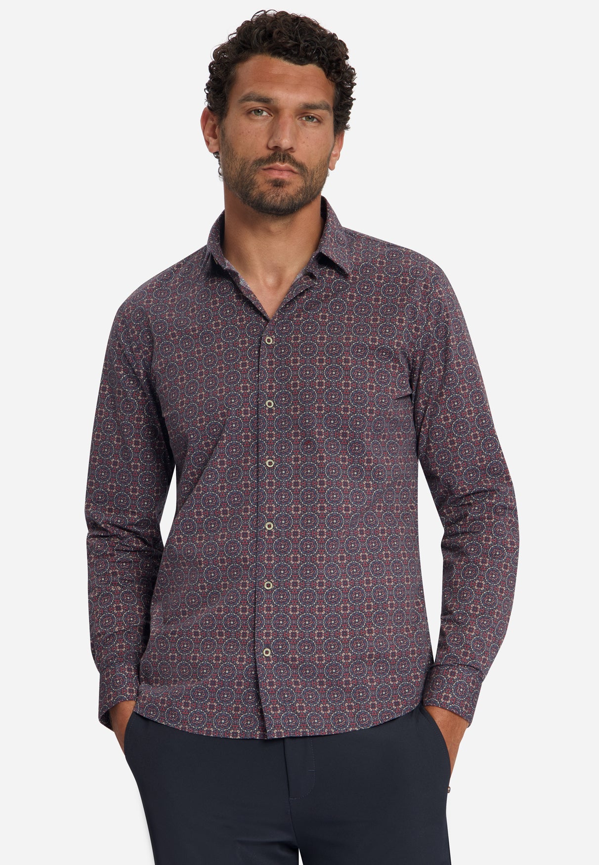 Chemise Stretch à Motif Géométrique | Cayenne