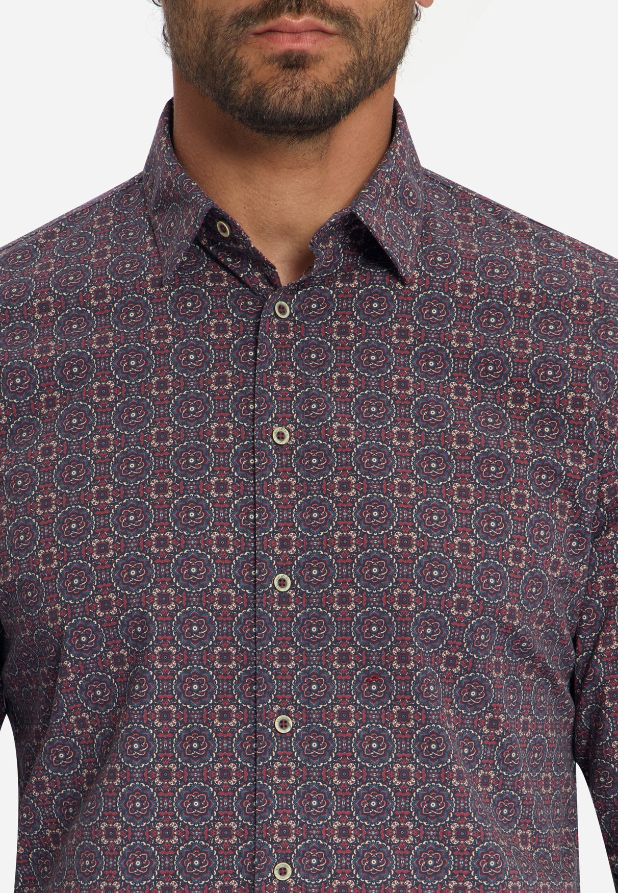 Chemise Stretch à Motif Géométrique | Cayenne