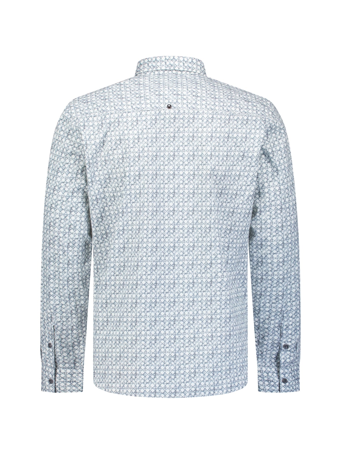 Printed stretch shirt | Dusty Blue
