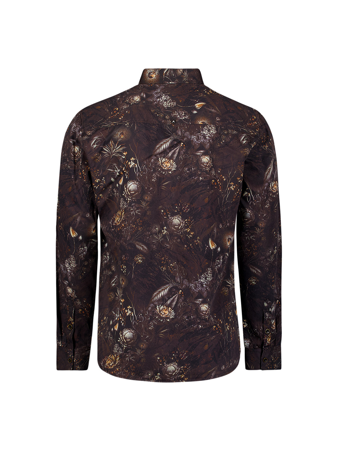 Chemise à imprimé intégral, tissage satiné | Noir