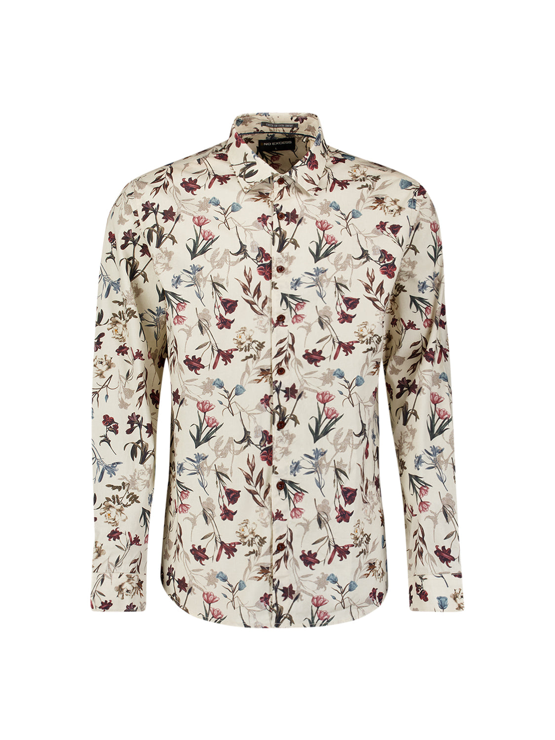Printed stretch shirt | Stone