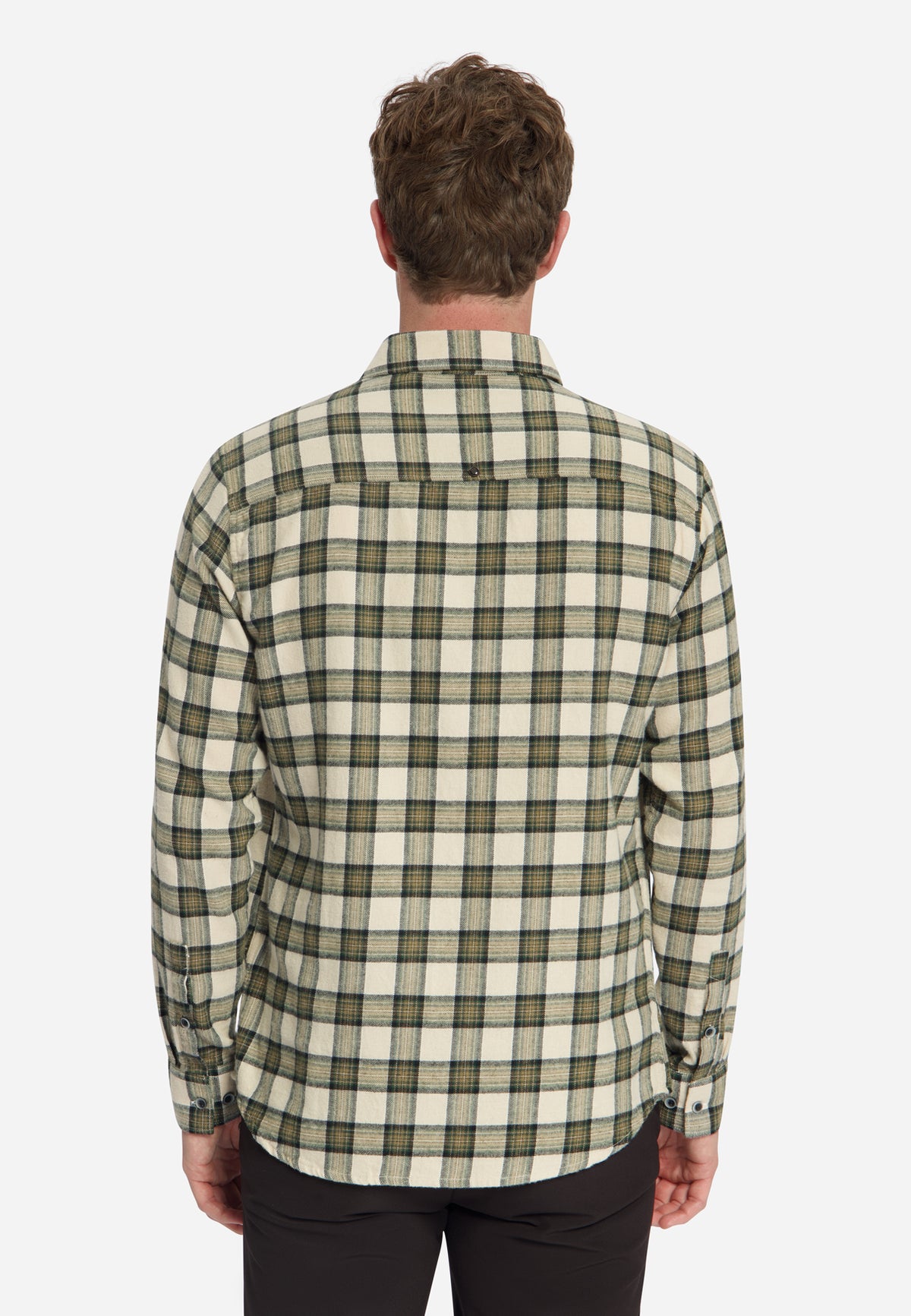 Cotton Flannel Check Shirt | Stone