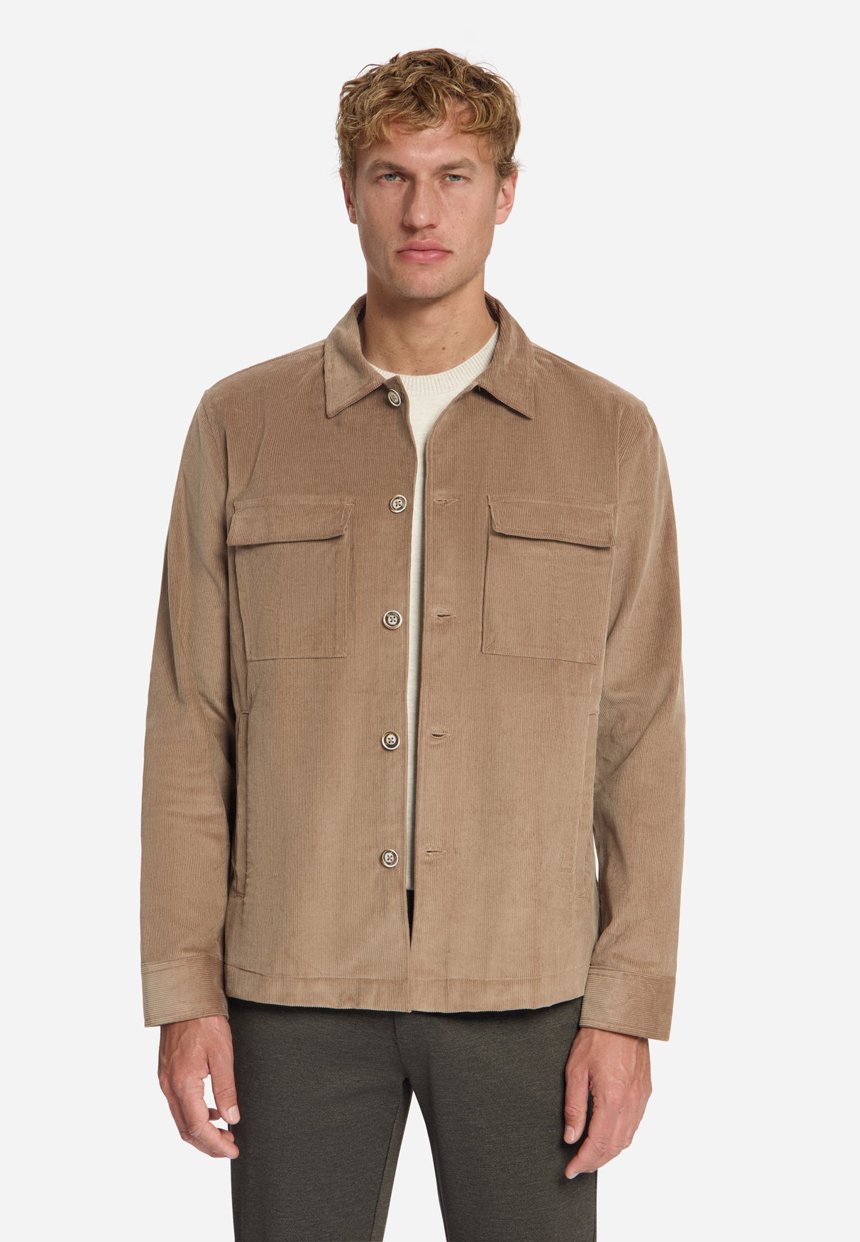 Overshirt en velours côtelé épais | Marron clair