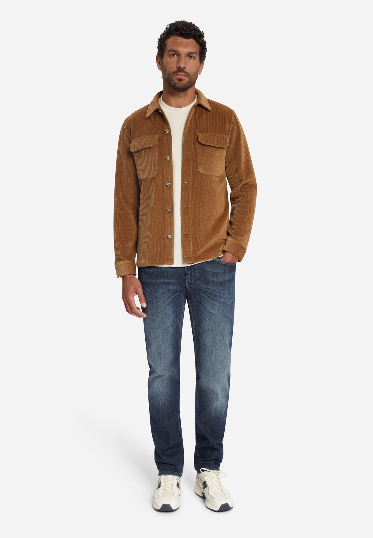 Stretch Cord Overshirt | Caramel