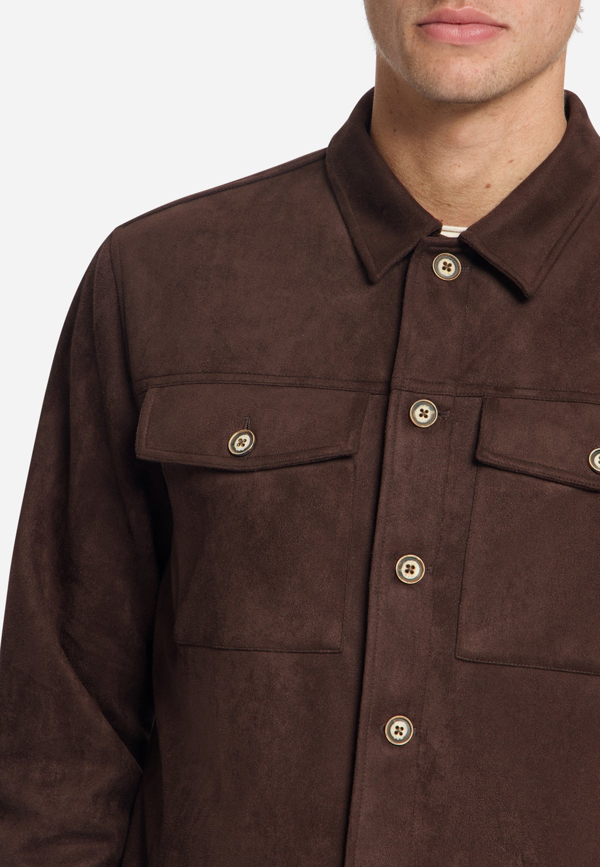 Surchemise effet daim | Dark Brown