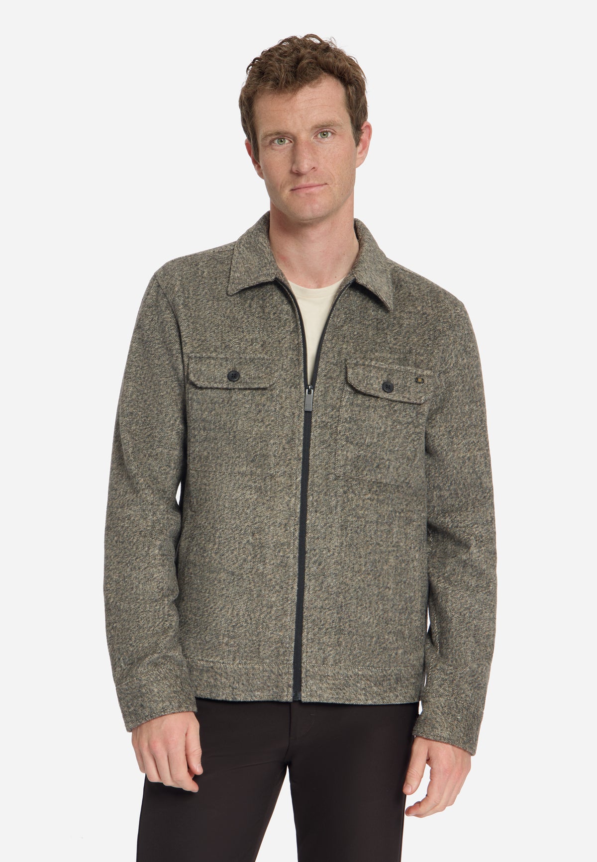 Surchemise zippée en mélange de laine | Light Brown