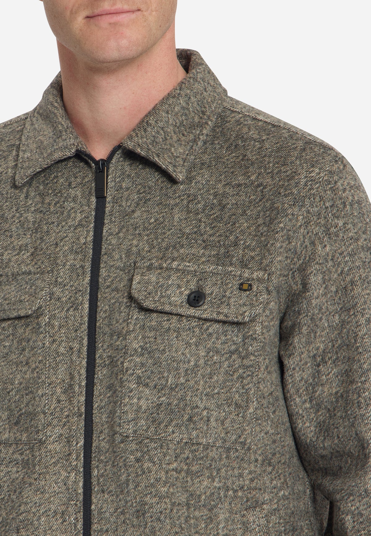 Surchemise zippée en mélange de laine | Light Brown