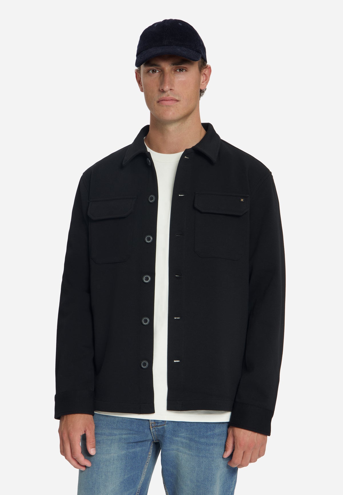 Surchemise sweat piqué | Black