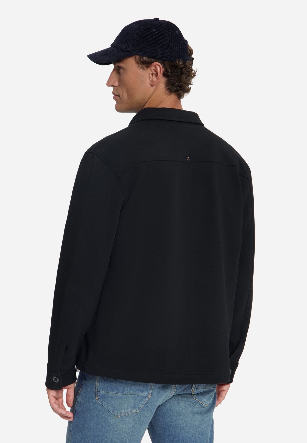 Surchemise sweat piqué | Black