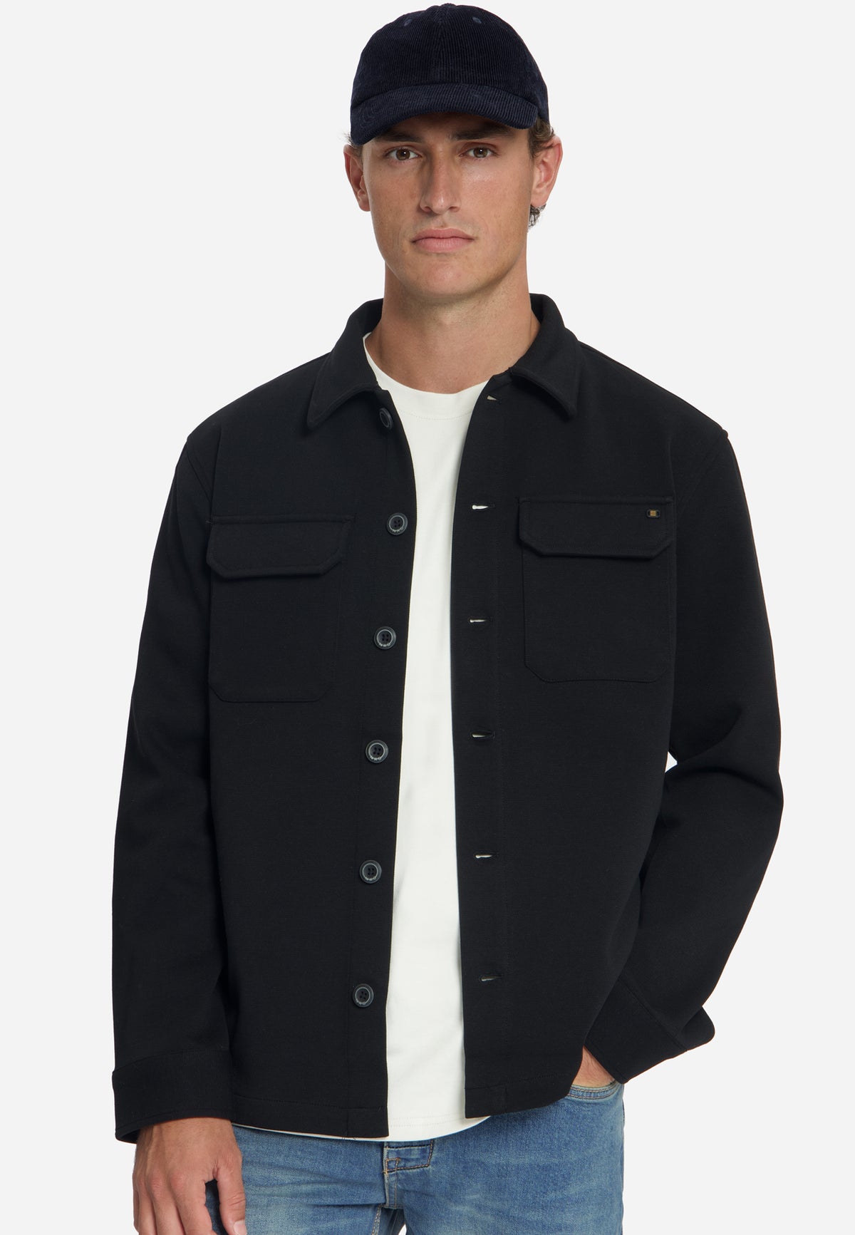 Surchemise sweat piqué | Black