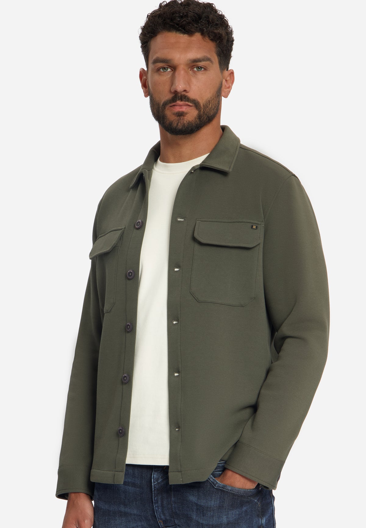 Surchemise sweat piqué | Army