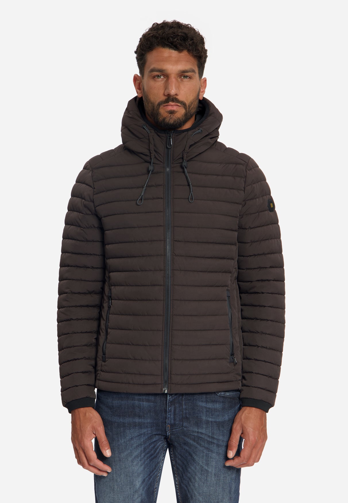 Hooded Padded Jacket | Dark Brown