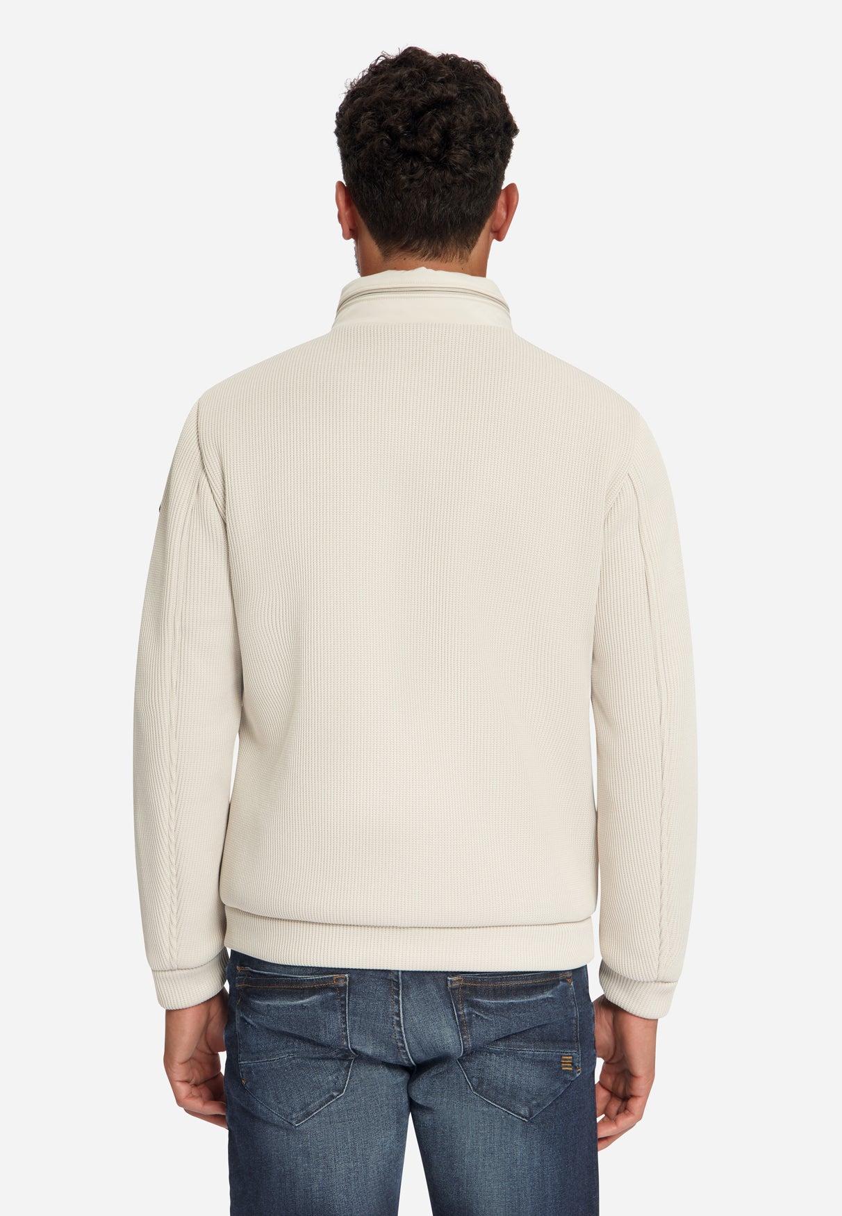 Jacket Short Fit Sealed Knitted Mix | Stone
