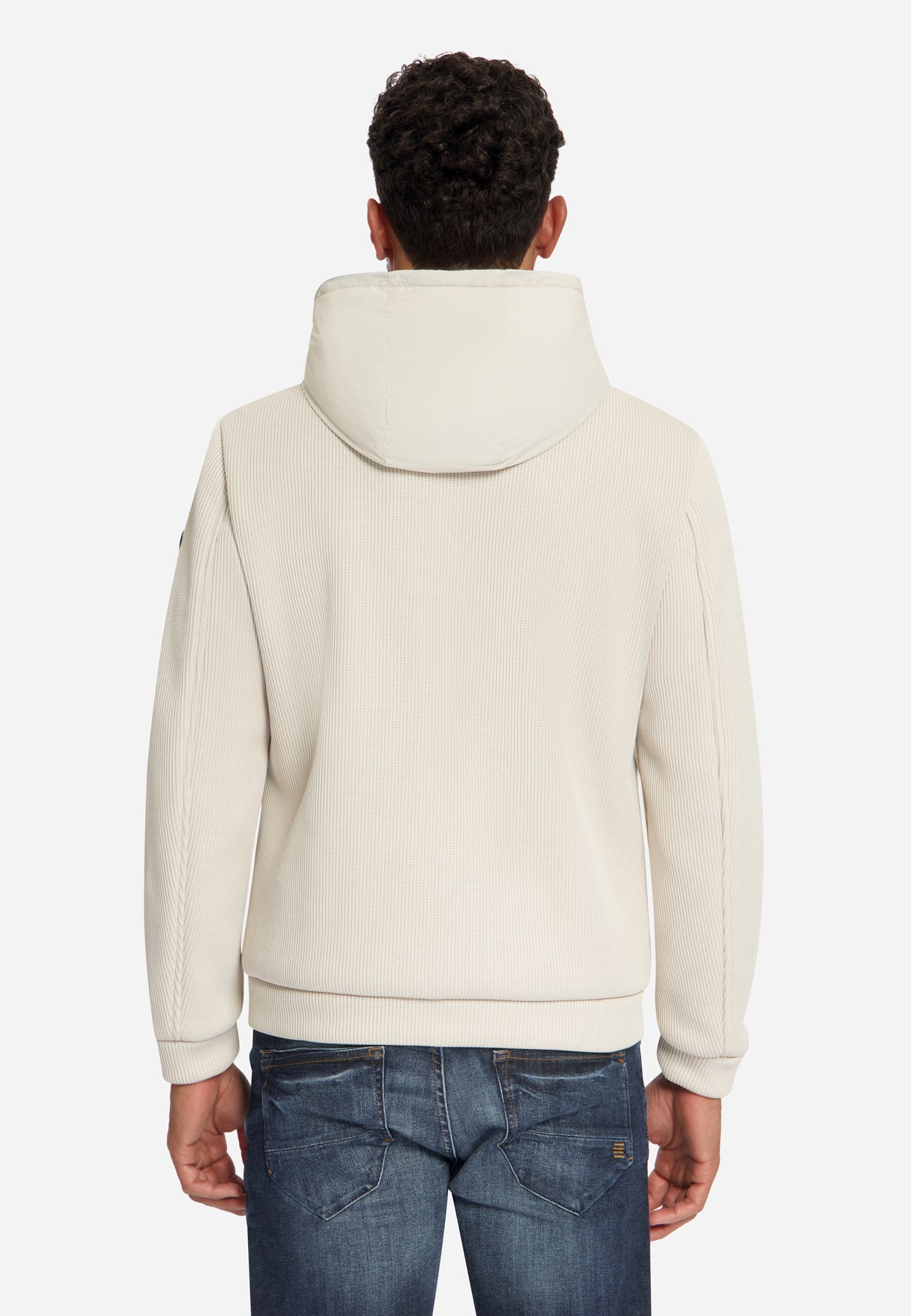 Jacket Short Fit Sealed Knitted Mix | Stone