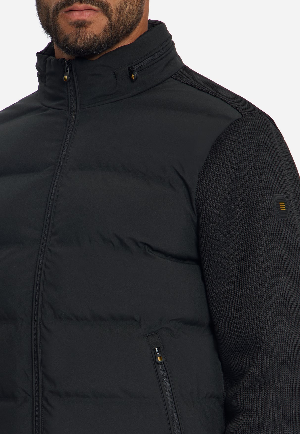 Jacket Short Fit Sealed Knitted Mix | Black