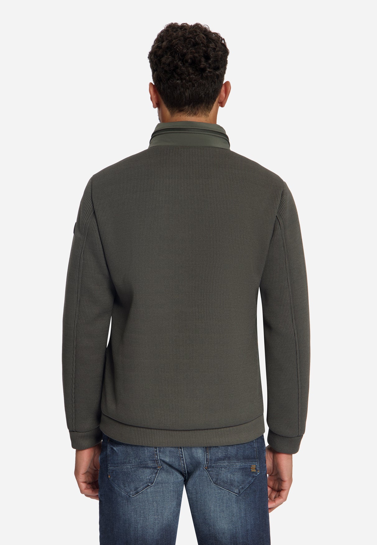 Veste coupe courte en maille mélangée étanche | Army