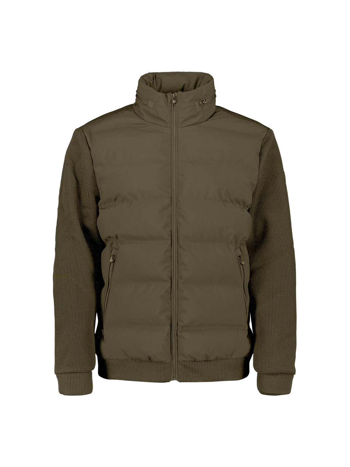 Veste coupe courte en maille mélangée étanche | Army
