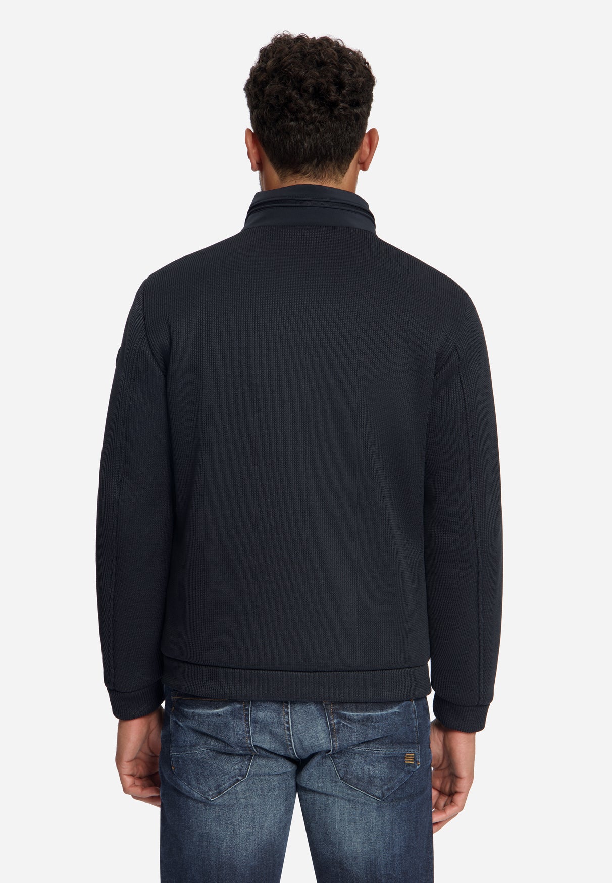 Veste coupe courte en maille mélangée étanche | Dark Night