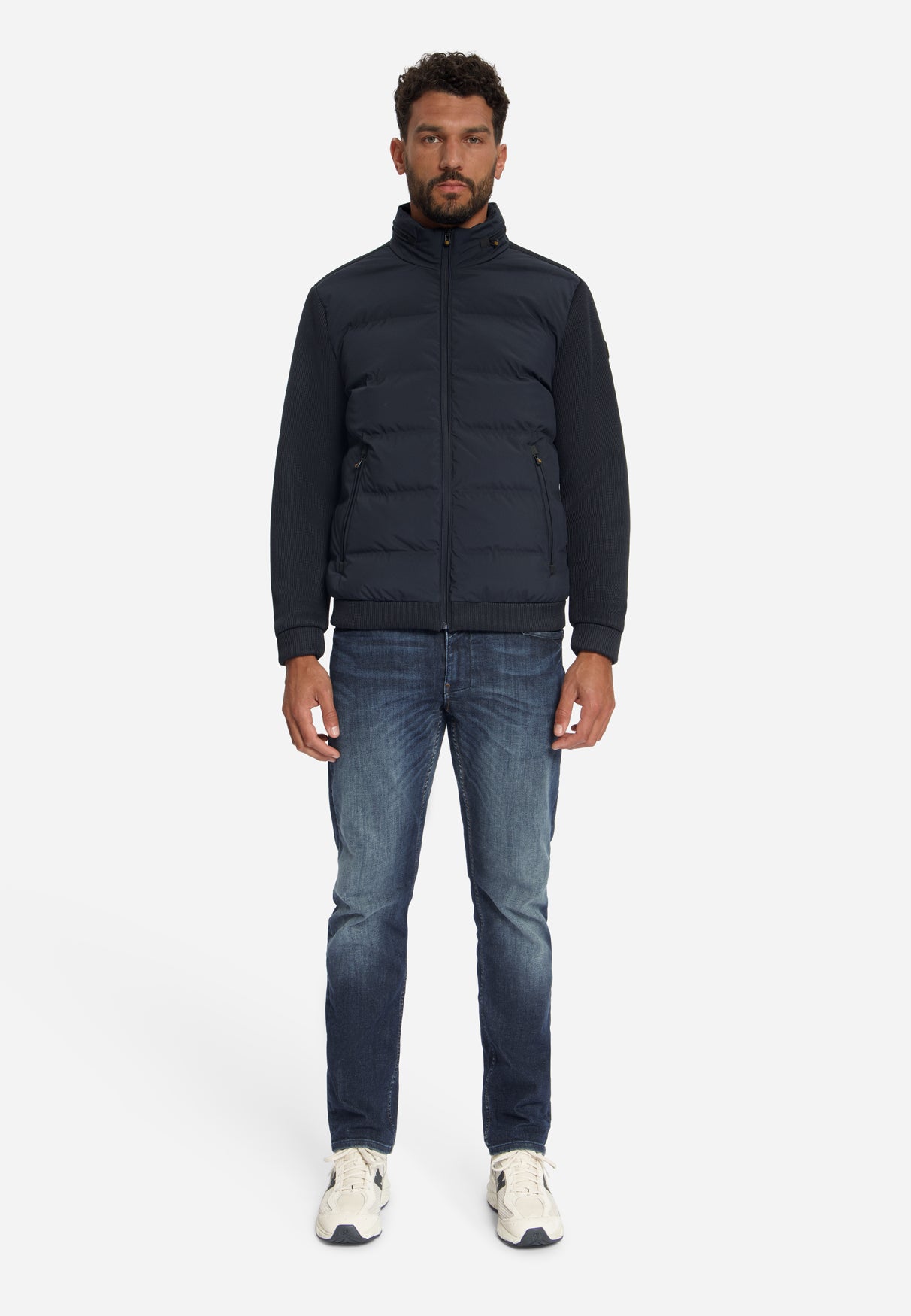 Veste coupe courte en maille mélangée étanche | Dark Night