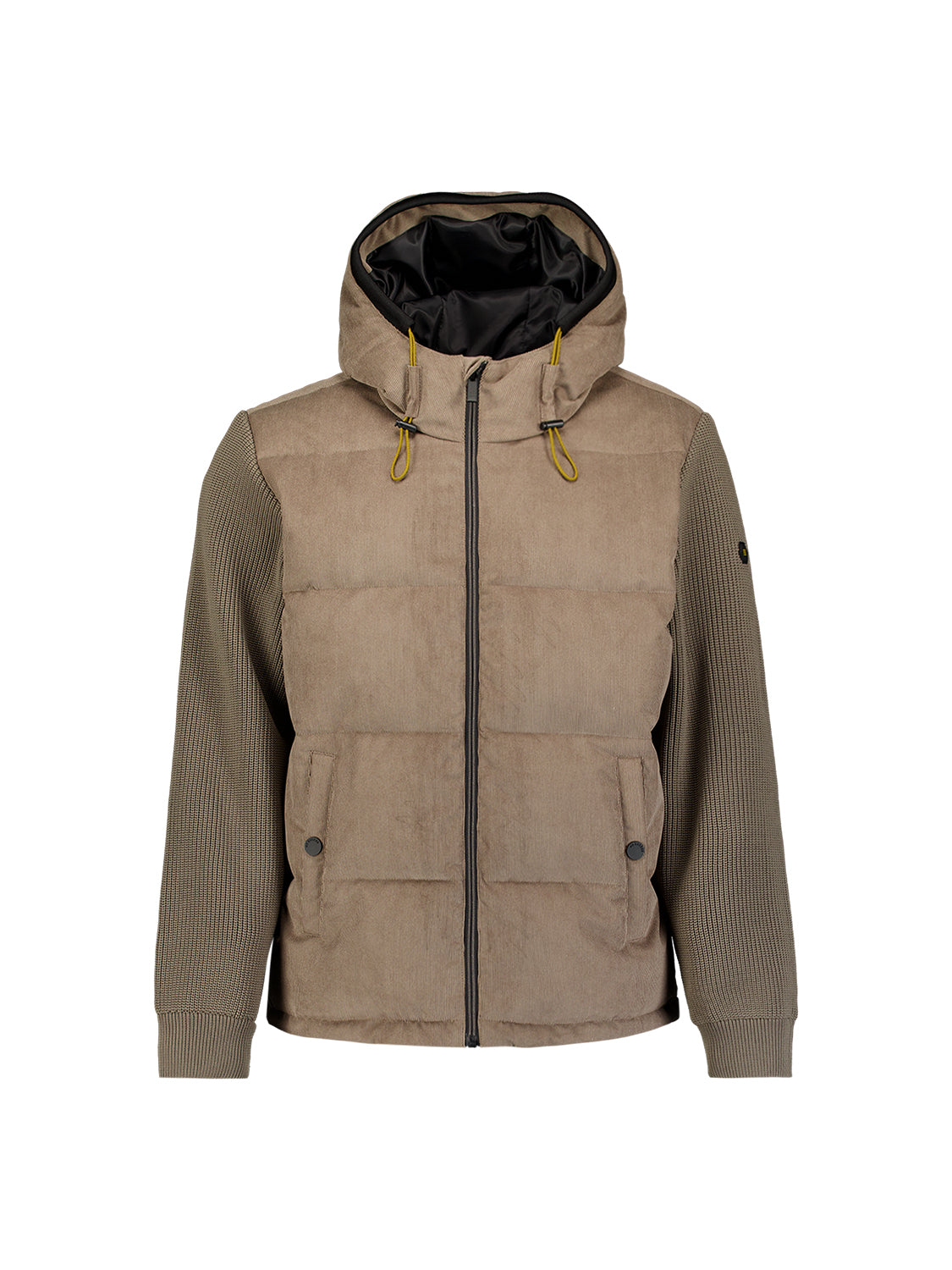 Corduroy Mix Hooded Jacket | Mud