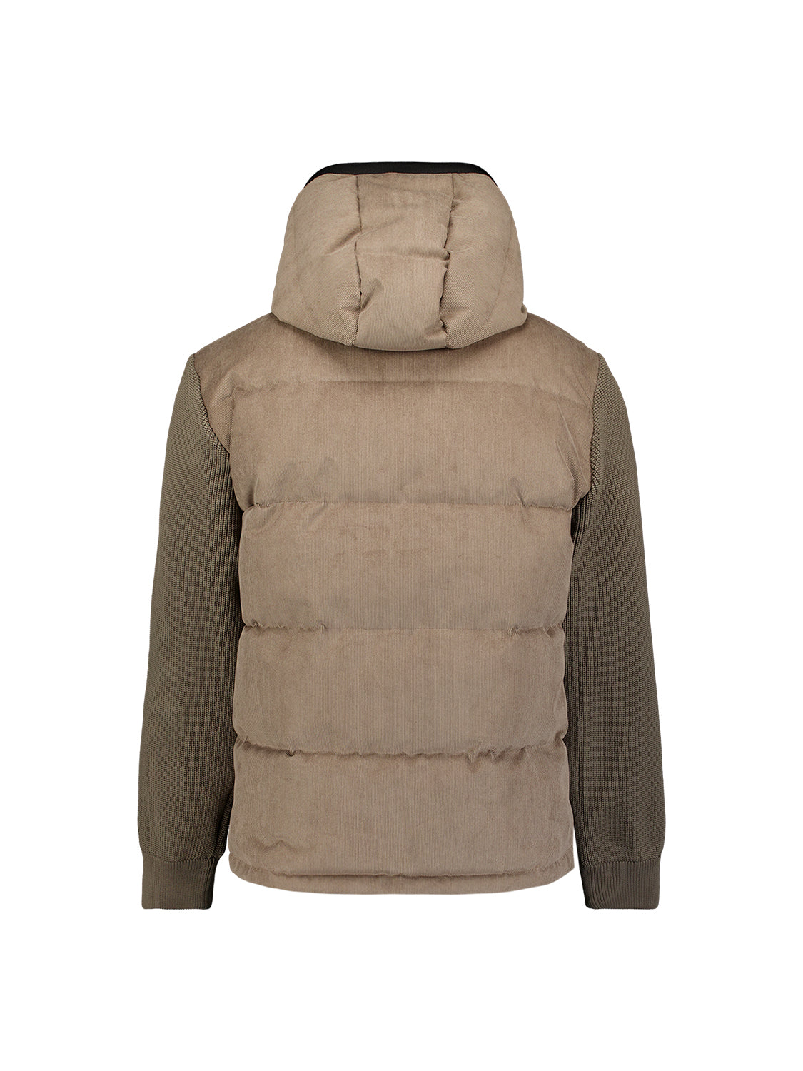Corduroy Mix Hooded Jacket | Mud