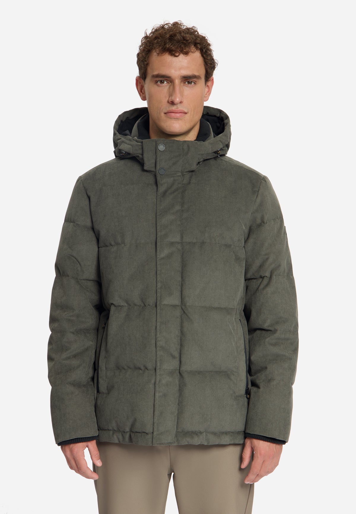 Corduroy Hooded Jacket | Army