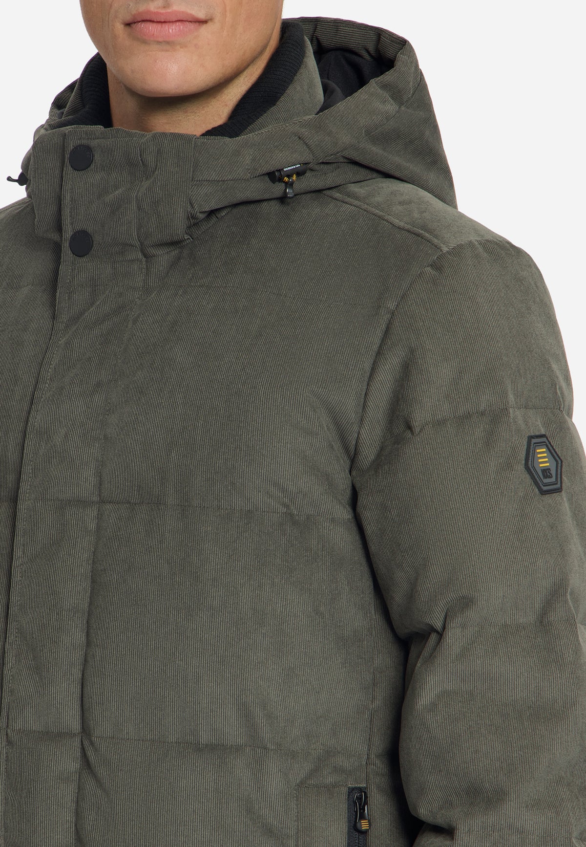 Veste à capuche en velours côtelé | Army