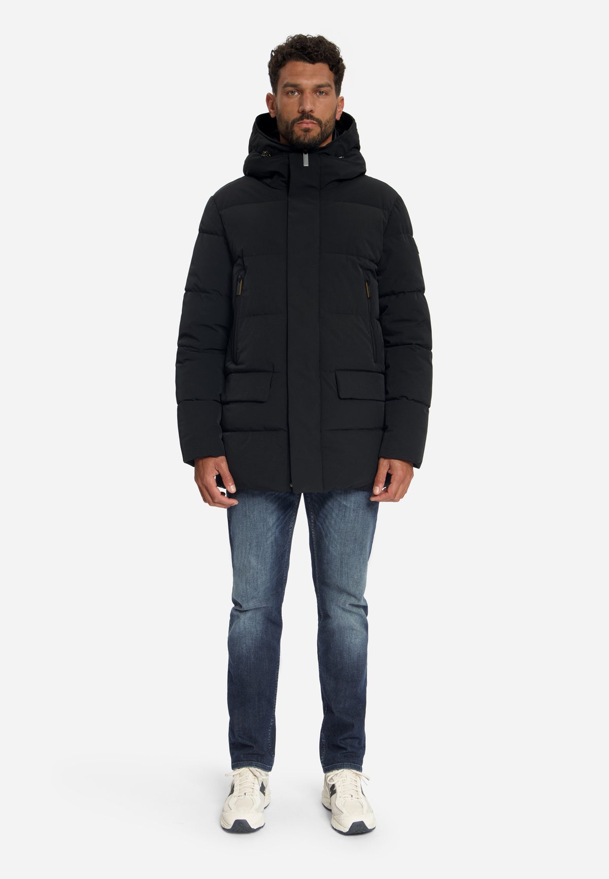 Hooded Puffer Parka Jacket | Black