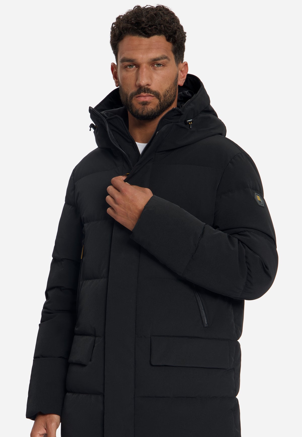 Hooded Puffer Parka Jacket | Black