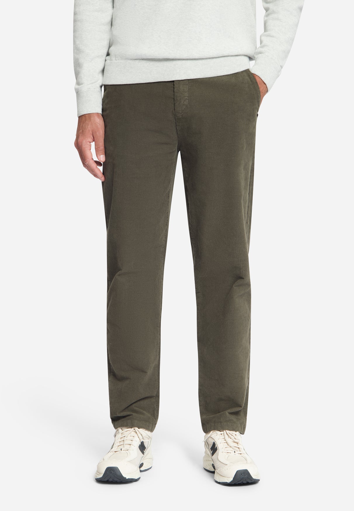 Chino en Velours Côtelé Stretch | Army