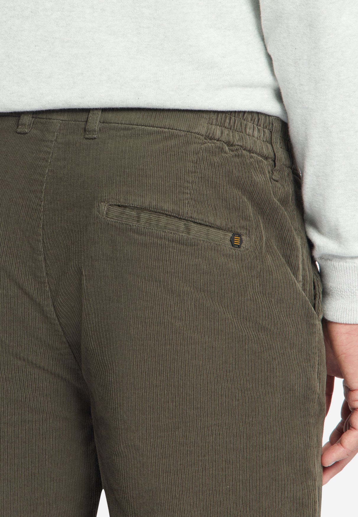 Chino en Velours Côtelé Stretch | Army