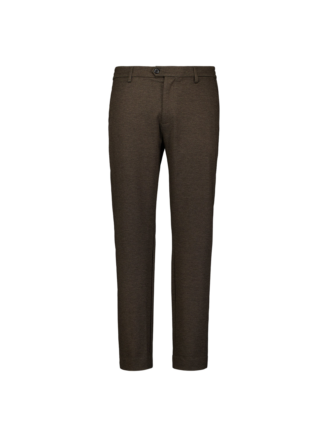 Pantalon en jersey mélangé, regular fit | Marron foncé