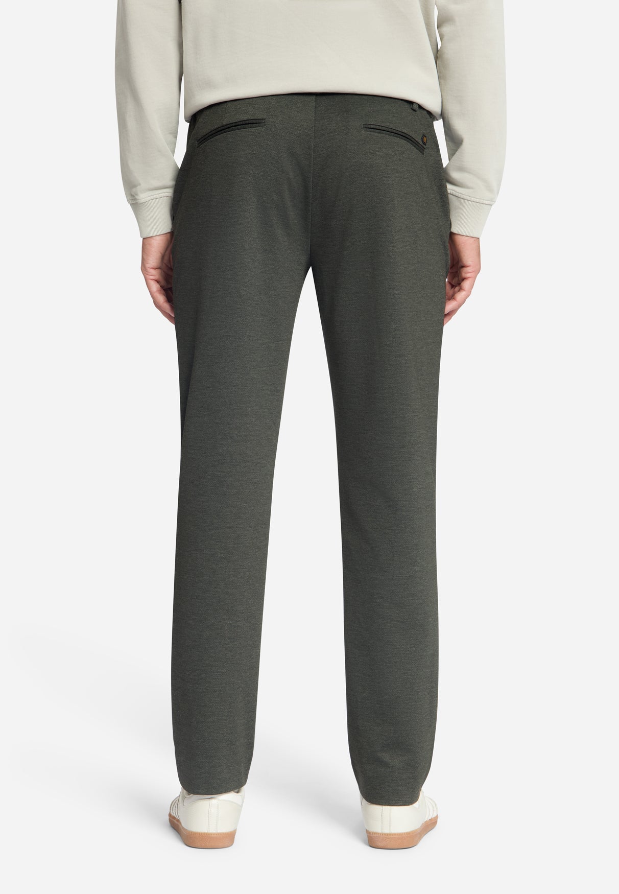 Pantalon en jersey mélangé, coupe regular fit | Vert army