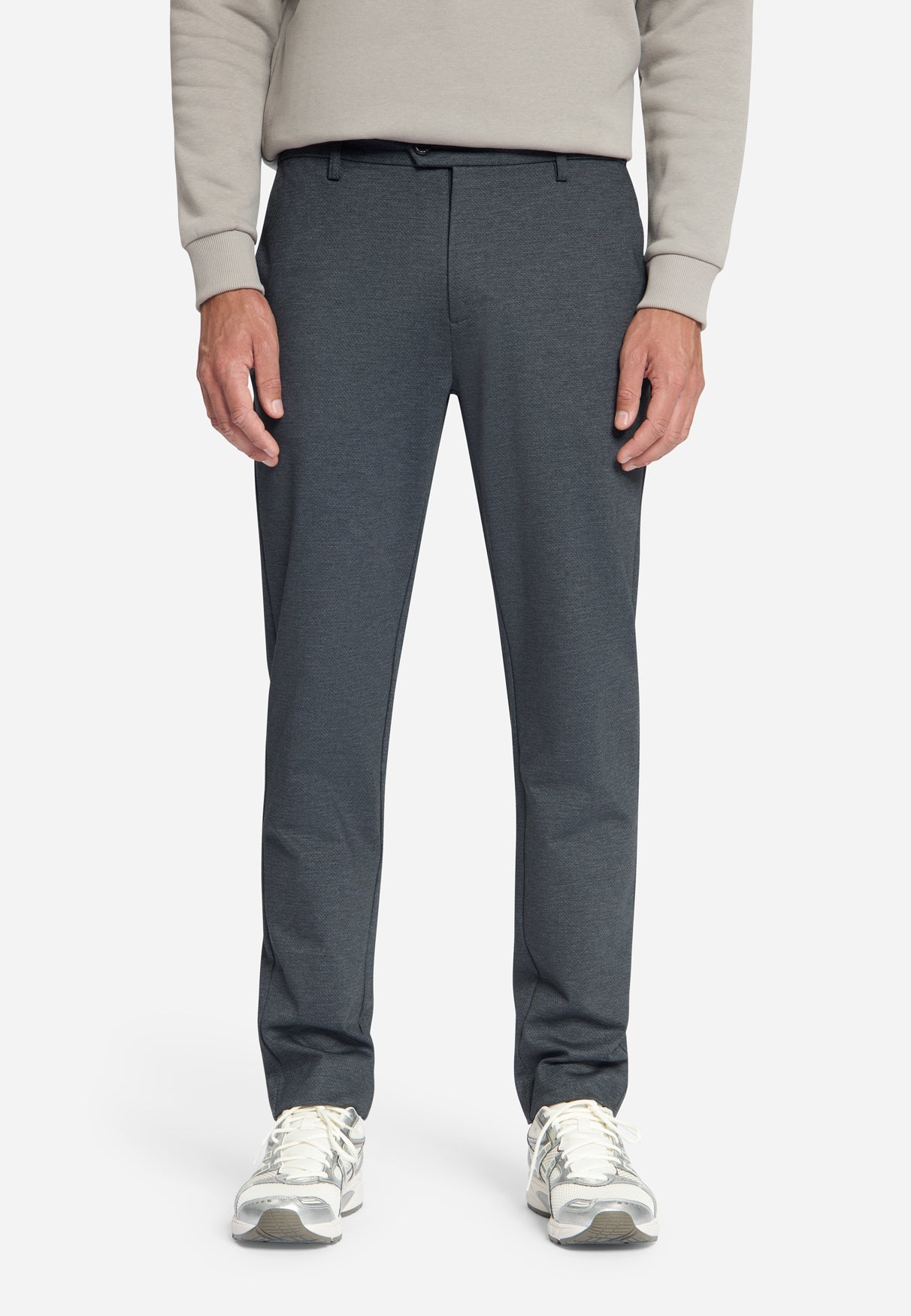 Pantalon en jersey mélangé, regular fit | Antra Mélangé