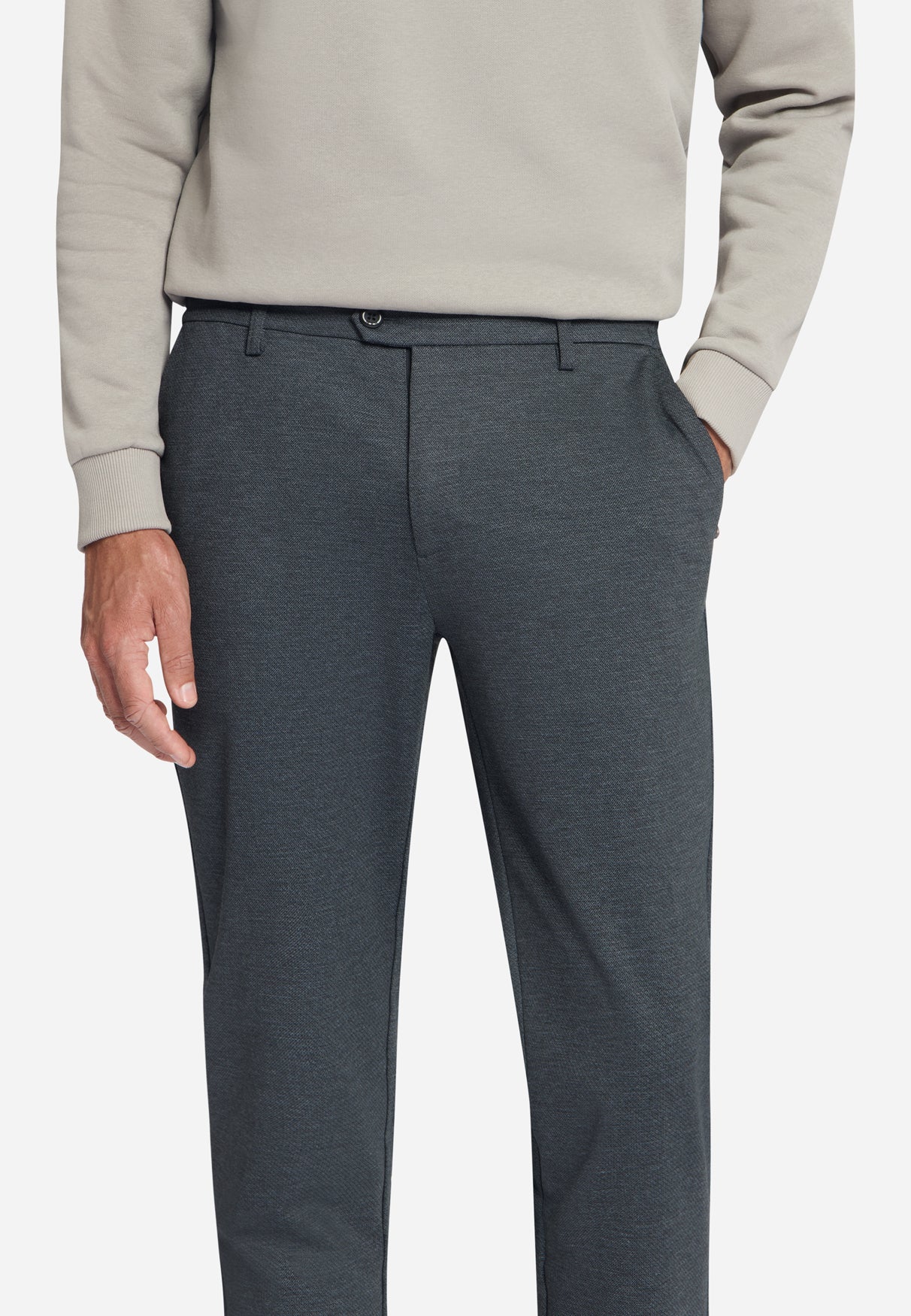 Pantalon en jersey mélangé, regular fit | Antra Mélangé