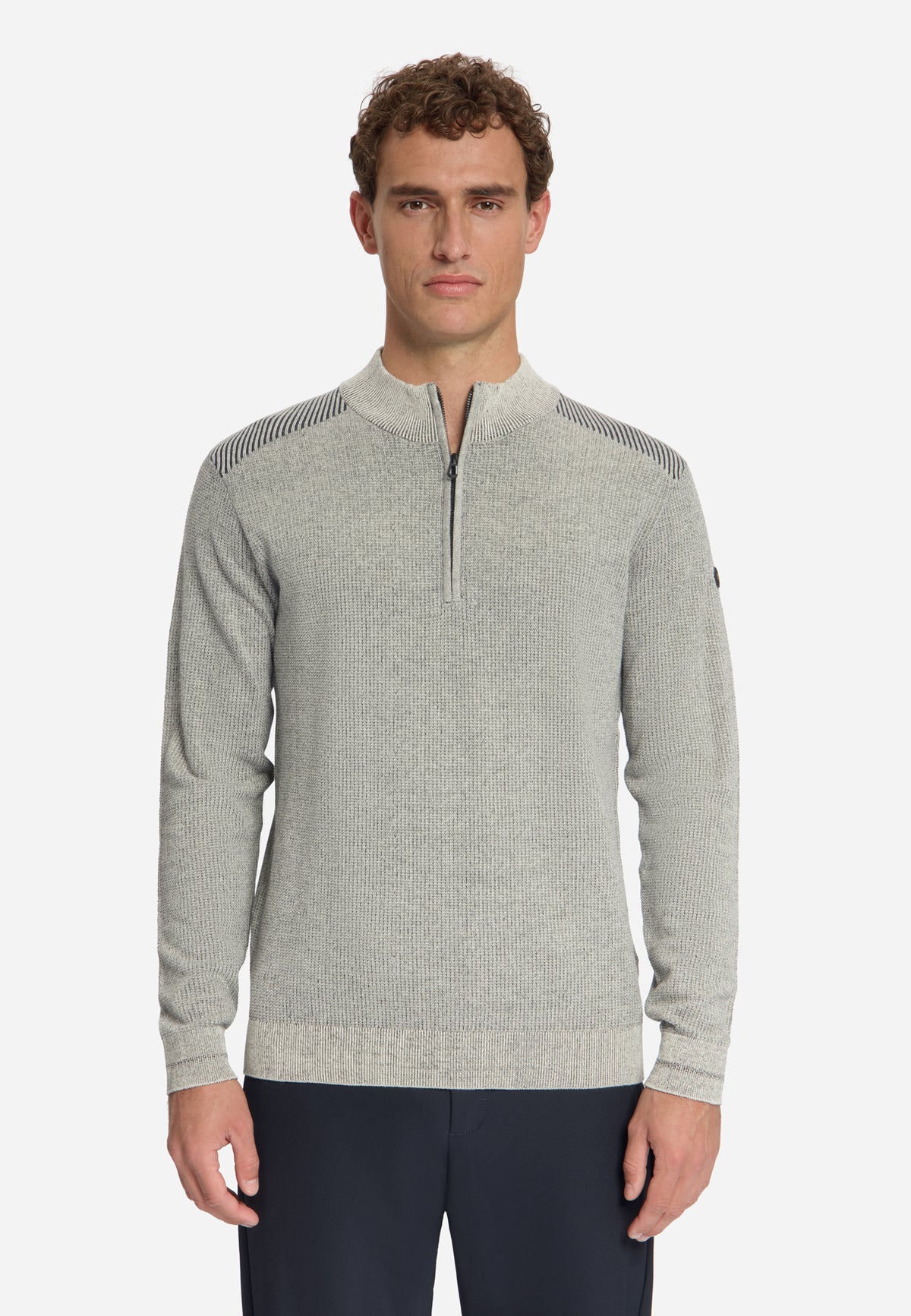 Pull à demi-zip plaqué | Stone