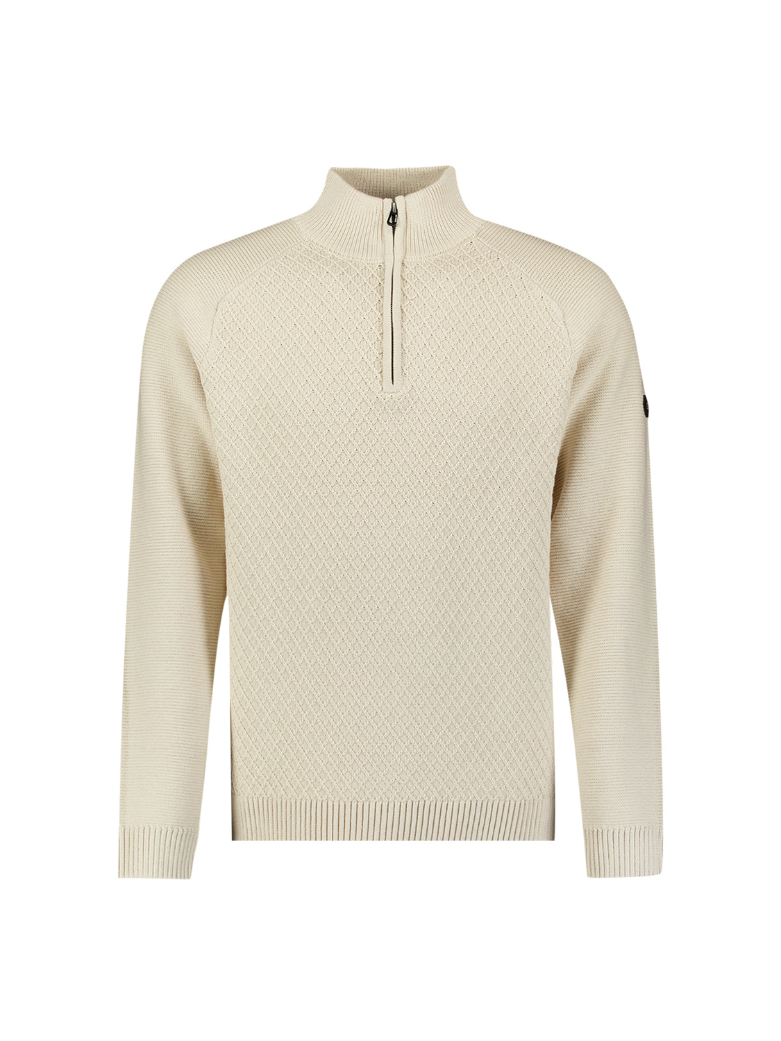 Cable Knit Half-Zip Jumper | Stone